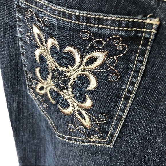 Jeanswear Cosmopolitan Denim Jeans High Rise Flare Leg Women 14 Dark Blue - Picture 6 of 9